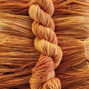 Bright, coppery orange yarn